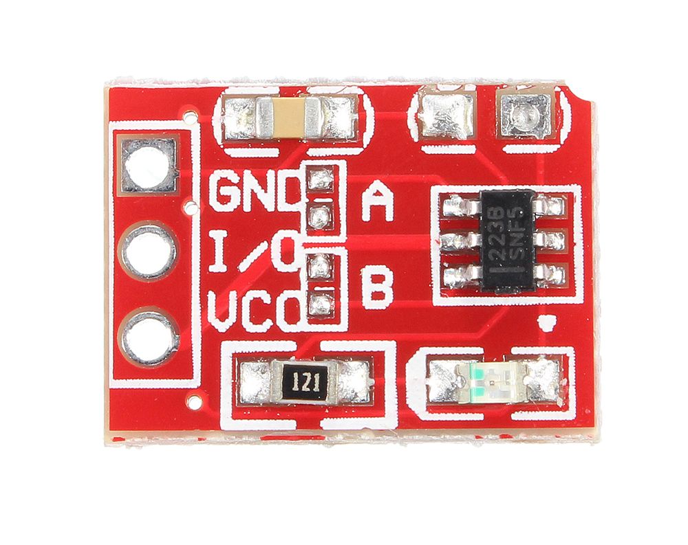 Capacitive Touch Sensor module 1 knop klein rood (TTP223) achterkant